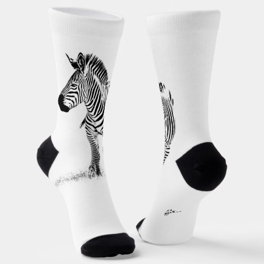 Fun Black en White Zebra Modern minimalist Sokken (Gebogen)