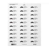 FUN BLACK GLITTER MUSTACHE ETIKET (Full Sheet)