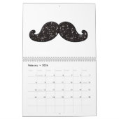 FUN BLACK GLITTER MUSTACHE KALENDER (Feb 2026)