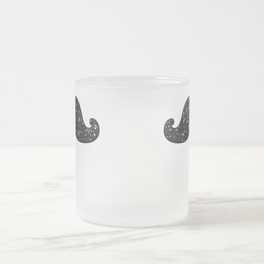 FUN BLACK GLITTER MUSTACHE MATGLAS KOFFIEMOK (Center)