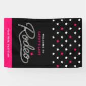 Fun Black Hot Pink Last Rodeo Bachelorette Party Spandoek (Horizontaal)