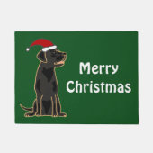 Fun Black Labrador Dog Kerstdoormat Deurmat (Voorkant)