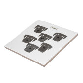 Fun Black Labrador Retriever Dog Aangepaste naam Tegeltje (Zijkant)