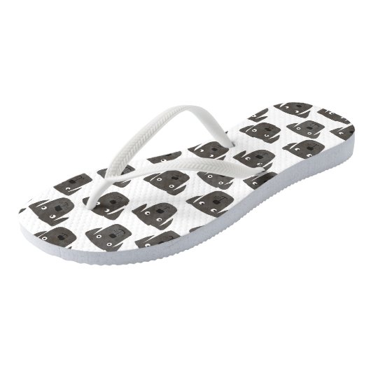Fun Black Labrador Retriever Dog Teenslippers (Schuin)