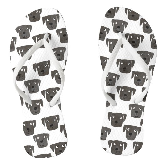 Fun Black Labrador Retriever Dog Teenslippers (Voetbed)