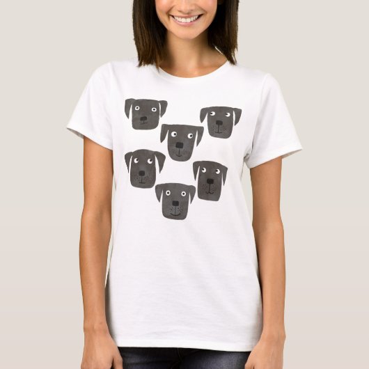Fun Black Labrador Retriever Dog Waterverf T-shirt (Voorkant)