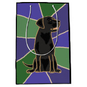Fun Black Labrador Retriever Gift Bag Medium Cadeauzakje (Voorkant)