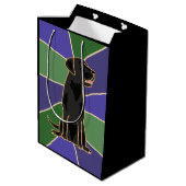 Fun Black Labrador Retriever Gift Bag Medium Cadeauzakje (Achterkant Gekanteld)