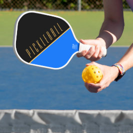 Fun Black Oranje Blue Diagonal Slant Pickleball Paddle