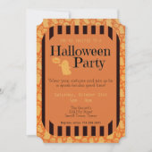 Fun Black Oranje Ghost Cute Halloween Party Kaart (Voorkant)