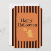 Fun Black Oranje Ghost Cute Halloween Party Kaart (Achterkant)