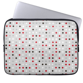 Fun Black Red Grey Polka Podemhoes laptop Sleeve