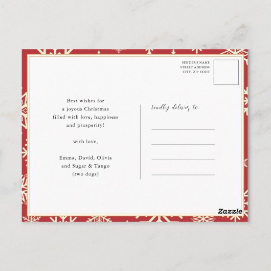 Fun Black Script Santa Reindeer Name Kerstmis Briefkaart (Achterkant)