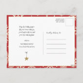 Fun Black Script Santa Reindeer Name Kerstmis Feestdagenkaart (Achterkant)