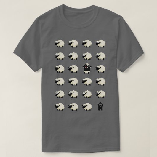 Fun Black Sheep HappyMe T-shirt (Design voorkant)