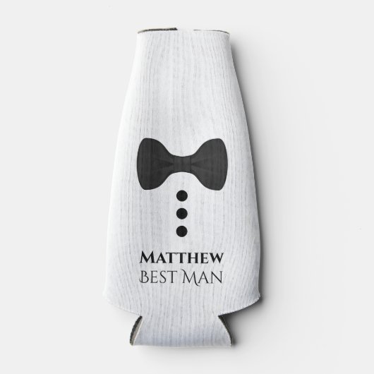 Fun Black Stropdas Best Man Wedding Favor Flesjeskoeler (Voorkant)