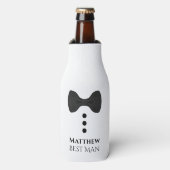 Fun Black Stropdas Best Man Wedding Favor Flesjeskoeler (Fles Voorkant)
