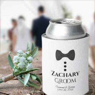 Fun Black Stropdas Groom Wedding Foam Koelbox Blikjeskoeler