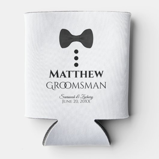 Fun Black Stropdas Groomsman Wedding Foam Koelbox Blikjeskoeler (Voorkant)