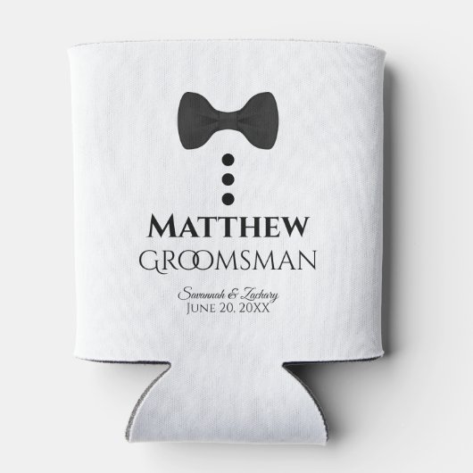 Fun Black Stropdas Groomsman Wedding Foam Koelbox Blikjeskoeler (Achterkant)