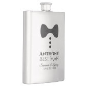 Fun Black Stropdas Tuxedo Best Man Silver Flask Flacon (Rechts)