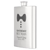 Fun Black Stropdas Tuxedo Best Man Silver Flask Flacon (Links)
