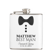 Fun Black Stropdas Tuxedo Best Man Wedding Flask Heupfles (Voorkant)