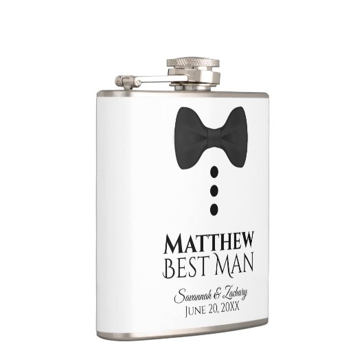 Fun Black Stropdas Tuxedo Best Man Wedding Flask Heupfles (Rechts)