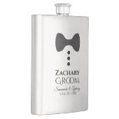 Fun Black Stropdas Tuxedo Groom Silver Flask Flacon (Rechts)