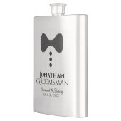 Fun Black Stropdas Tuxedo Groomsman Silver Flask Flacon (Links)