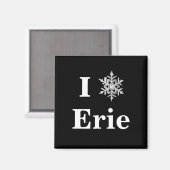 Fun Black & White I Snowflake City Winter Magnet (Voorkant / Achterkant)