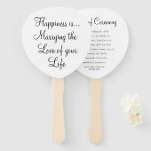 Fun Black White Typography Quote Wedding Programme Handwaaier (Voorkant en achterkant)