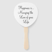 Fun Black White Typography Quote Wedding Programme Handwaaier (Voorkant)