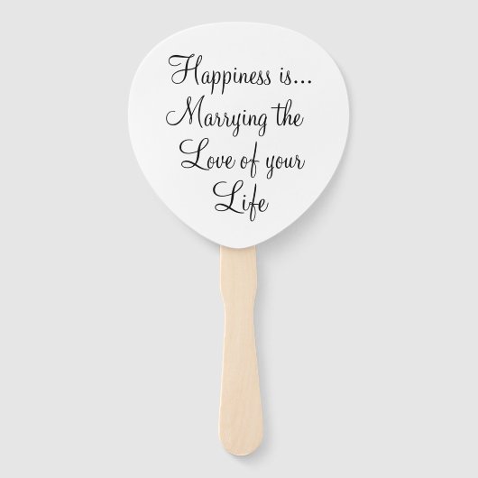 Fun Black White Typography Quote Wedding Programme Handwaaier (Voorkant)