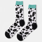 Fun Blauwgroen Animal Koe Print Sokken (Links)