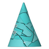 Fun Blauwgroen Happy Birthday Feesthoedjes (Rechts)