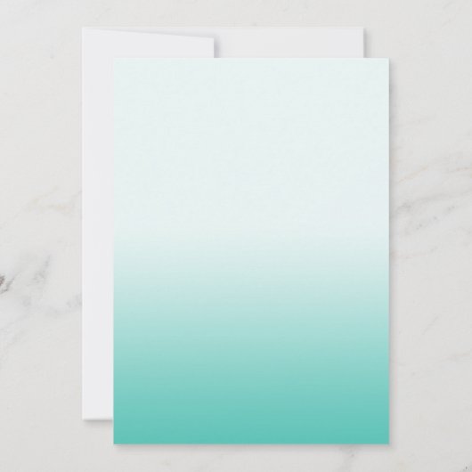 Fun Blauwgroen Ombre BABY Blokken Showuitnodiging Kaart (Achterkant)