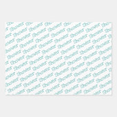 Fun Blauwgroen & White SHOWER Coordinated Inpakpapier Vel (Voorkant 2)
