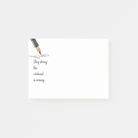 Fun Blijf sterk in het weekend komt eraan! Quote M Post-it® Notes (Voorkant)