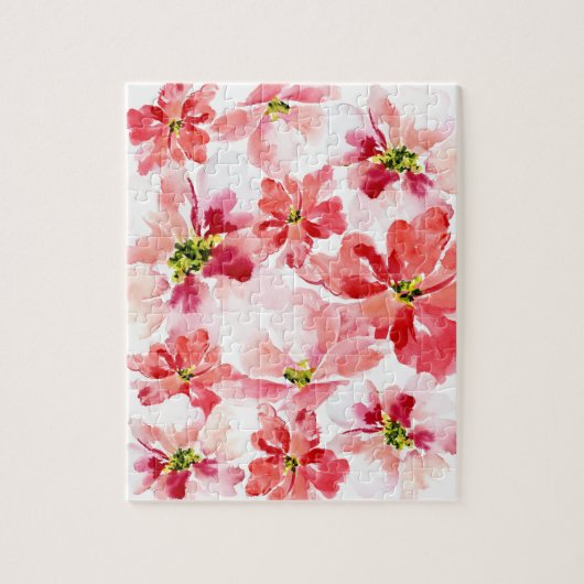 Fun-bloem voor rode en roze waterverf legpuzzel (Verticaal)