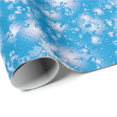 Fun BLUE Abstracte inkt Super Splash-patroon Cadeaupapier (Rol Hoek)