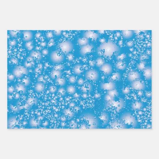 Fun BLUE Abstracte inkt Super Splash-patroon Inpakpapier Vel (Voorkant 3)
