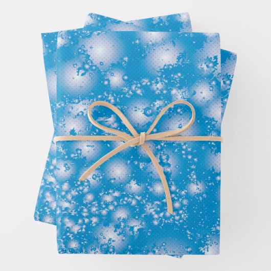 Fun BLUE Abstracte inkt Super Splash-patroon Inpakpapier Vel (In situ)