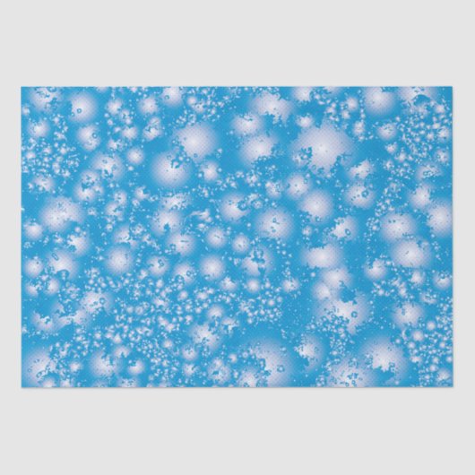 Fun BLUE Abstracte inkt Super Splash-patroon Tissuepapier (Voorkant)
