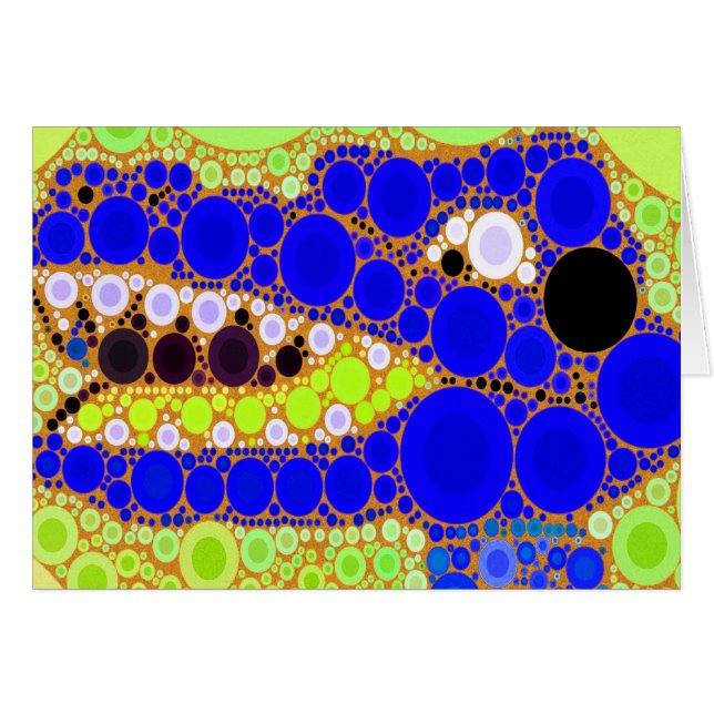 Fun Blue Alligator Crocodile Retro Circles Mosaic (Voorkant Horizontaal)