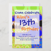 Fun Blue Alligator Crocodile Retro Circles Mosaic Kaart (Voorkant)