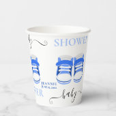 Fun Blue Baby Shoes BABY SHOWER Papieren Bekers (Achterkant)