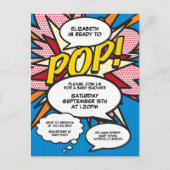 Fun Blue Baby shower Sprinkle Photo Comic Book Uitnodiging Briefkaart (Voorkant)