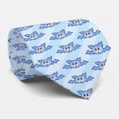Fun Blue Cartoon Bats and Stripes. Novelty Spooky Stropdas (Opgerold)
