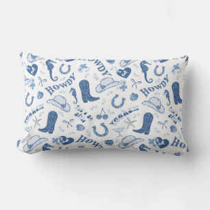 Fun Blue Coastal Cowgirl Pattern Kussen